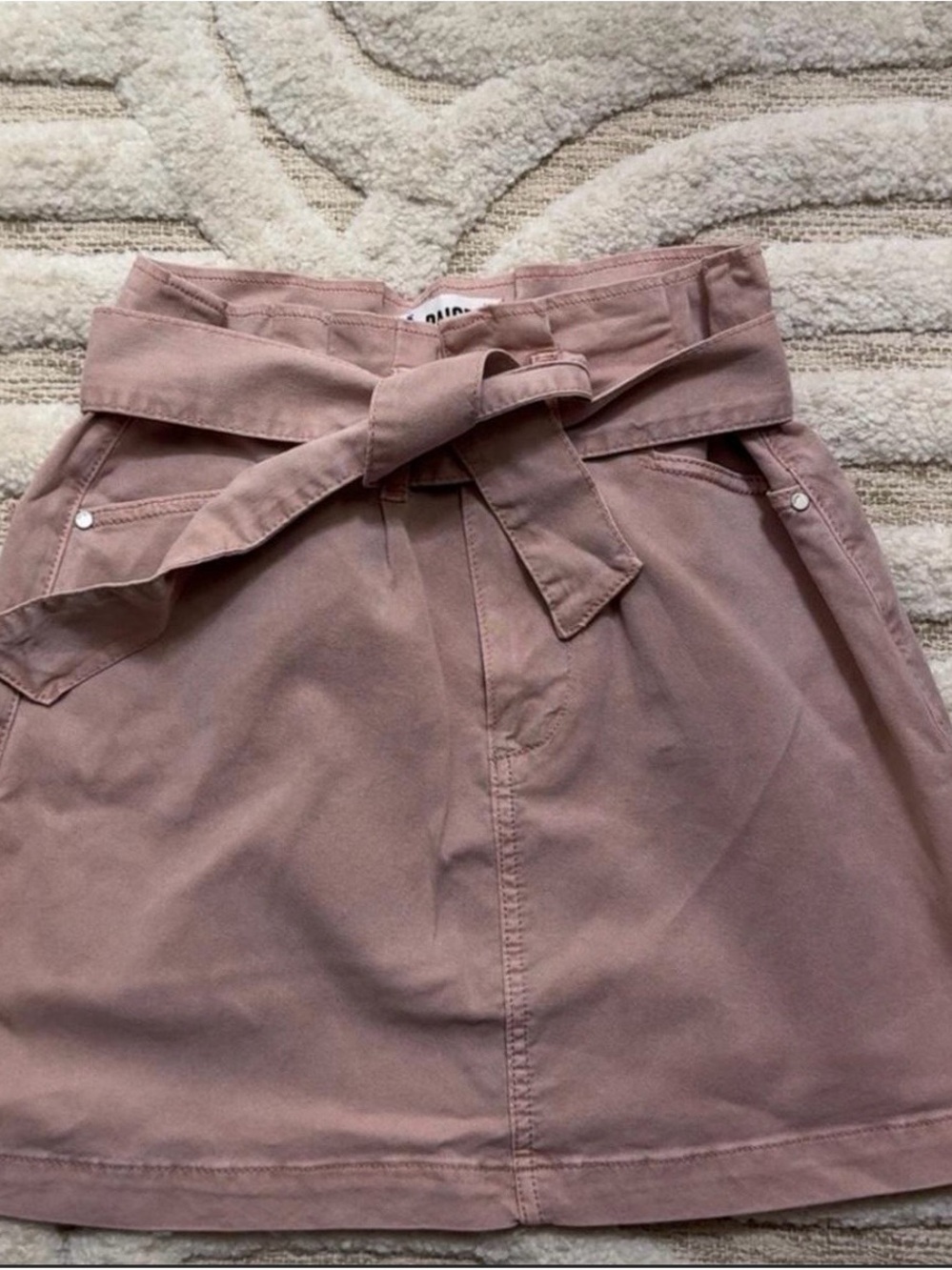 PAIGE Mauve High-Waist Skirt with Waist Tie